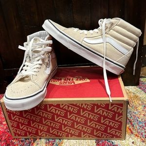 Vans Cream Sk8-Hi Sneakers